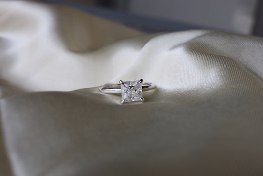 Princess Cut Moissanite Solitaire