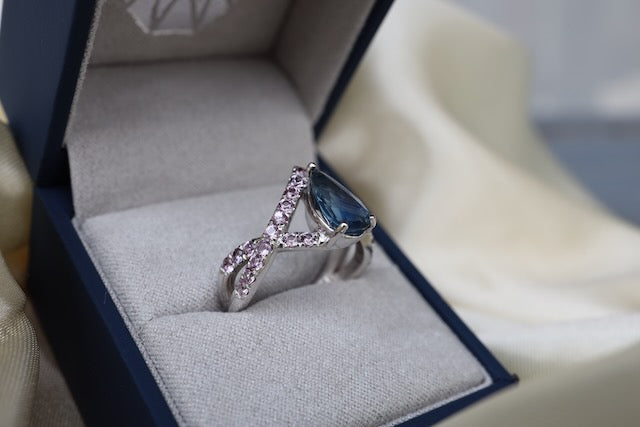 Teal Serenade Ring