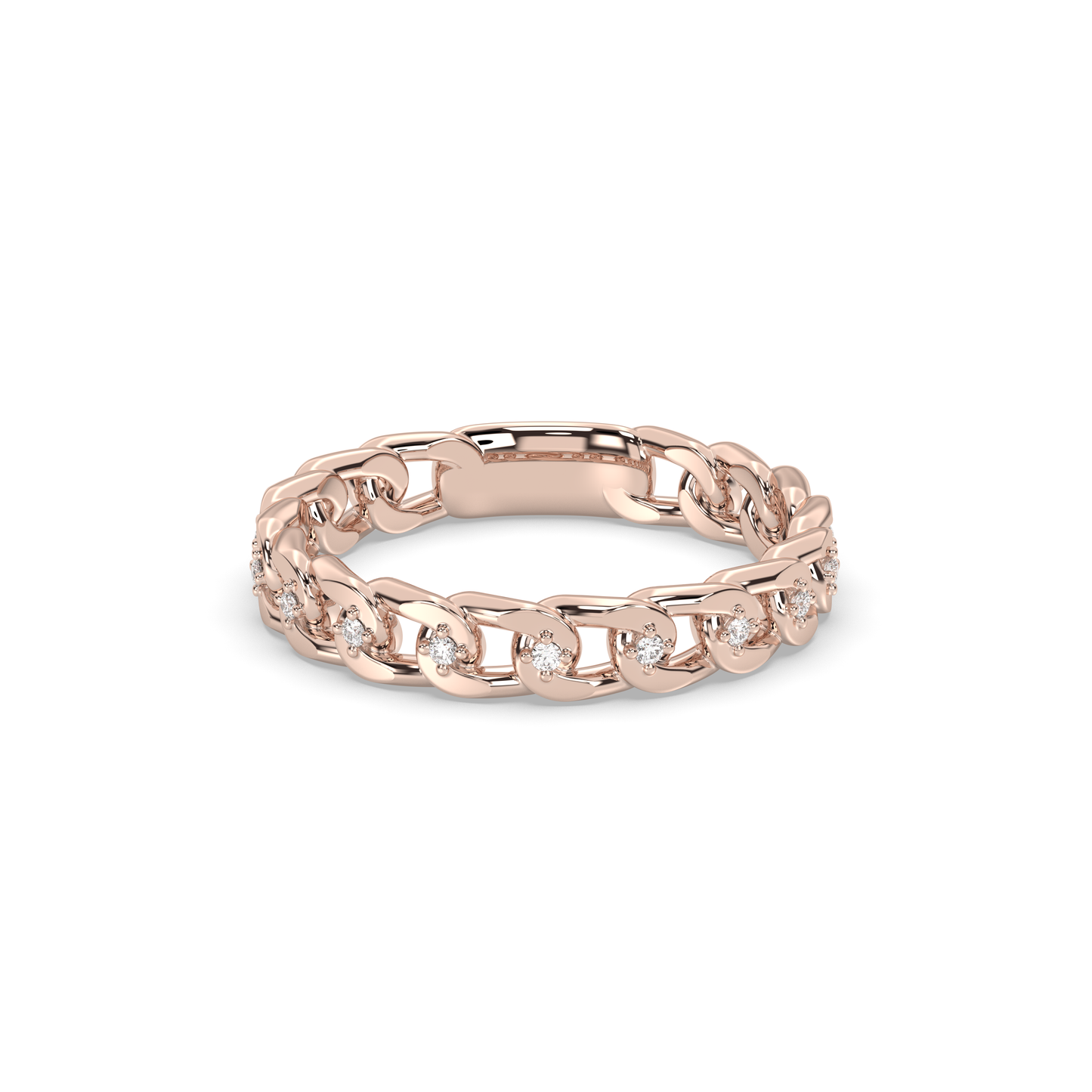 Starlight Chain Link Wedding Band Ring