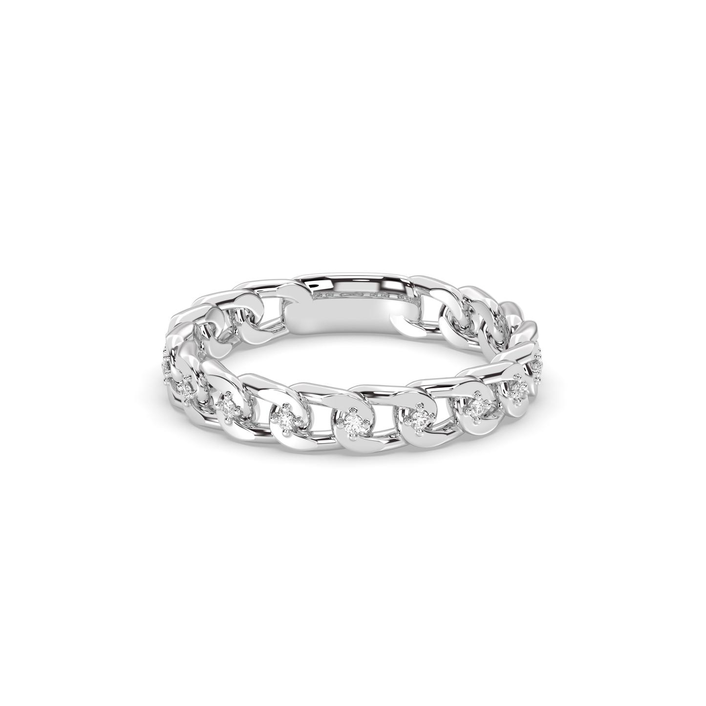 Starlight Chain Link Wedding Band Ring