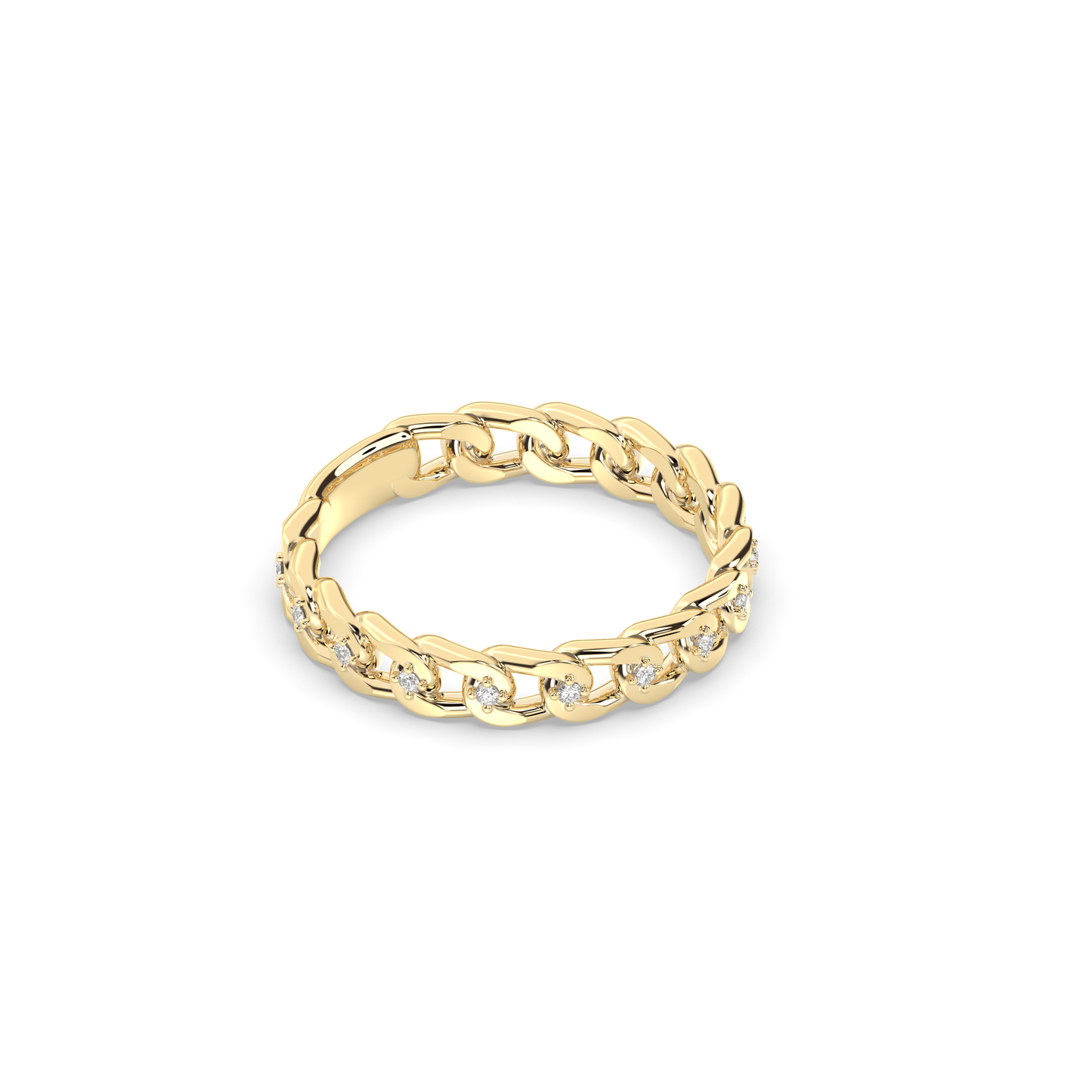 Starlight Chain Link Wedding Band Ring