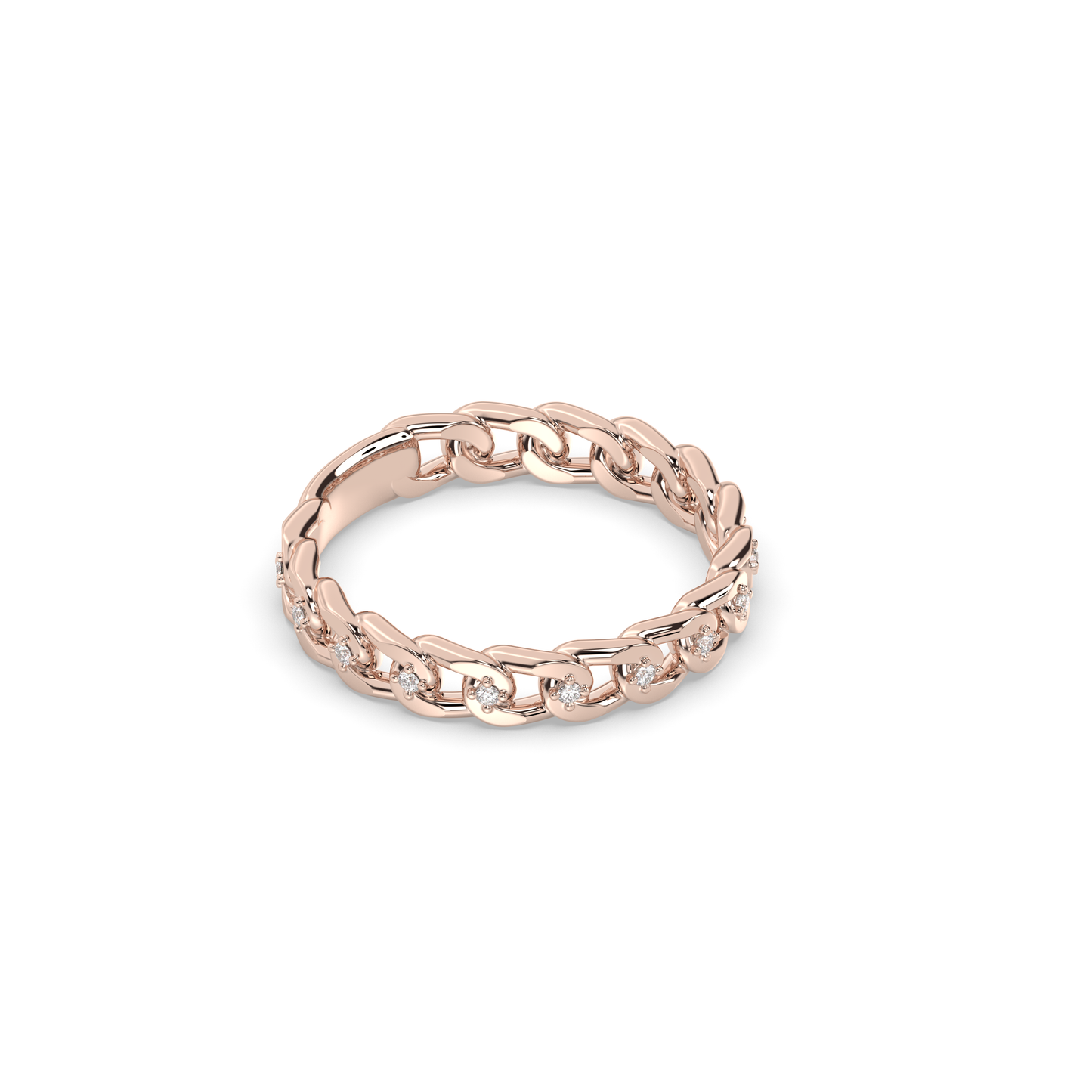 Starlight Chain Link Wedding Band Ring