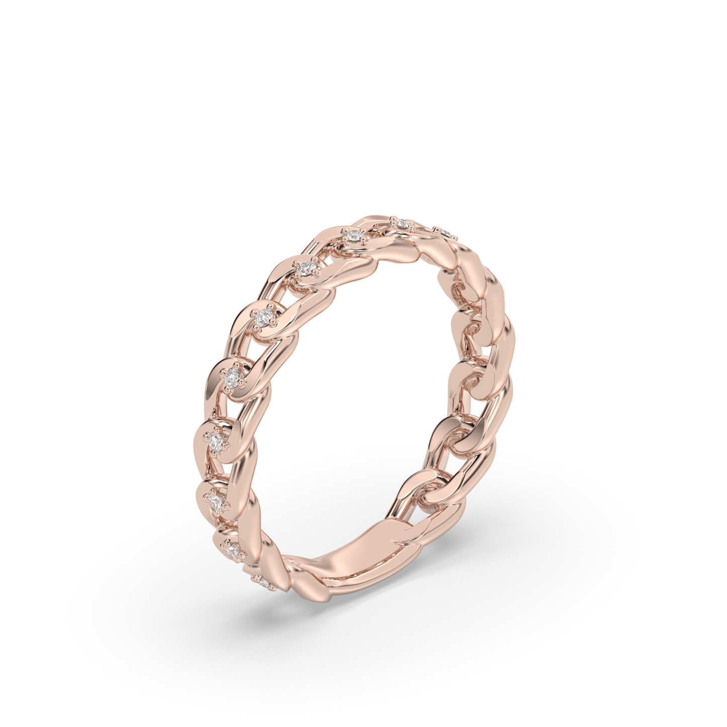 Starlight Chain Link Wedding Band Ring