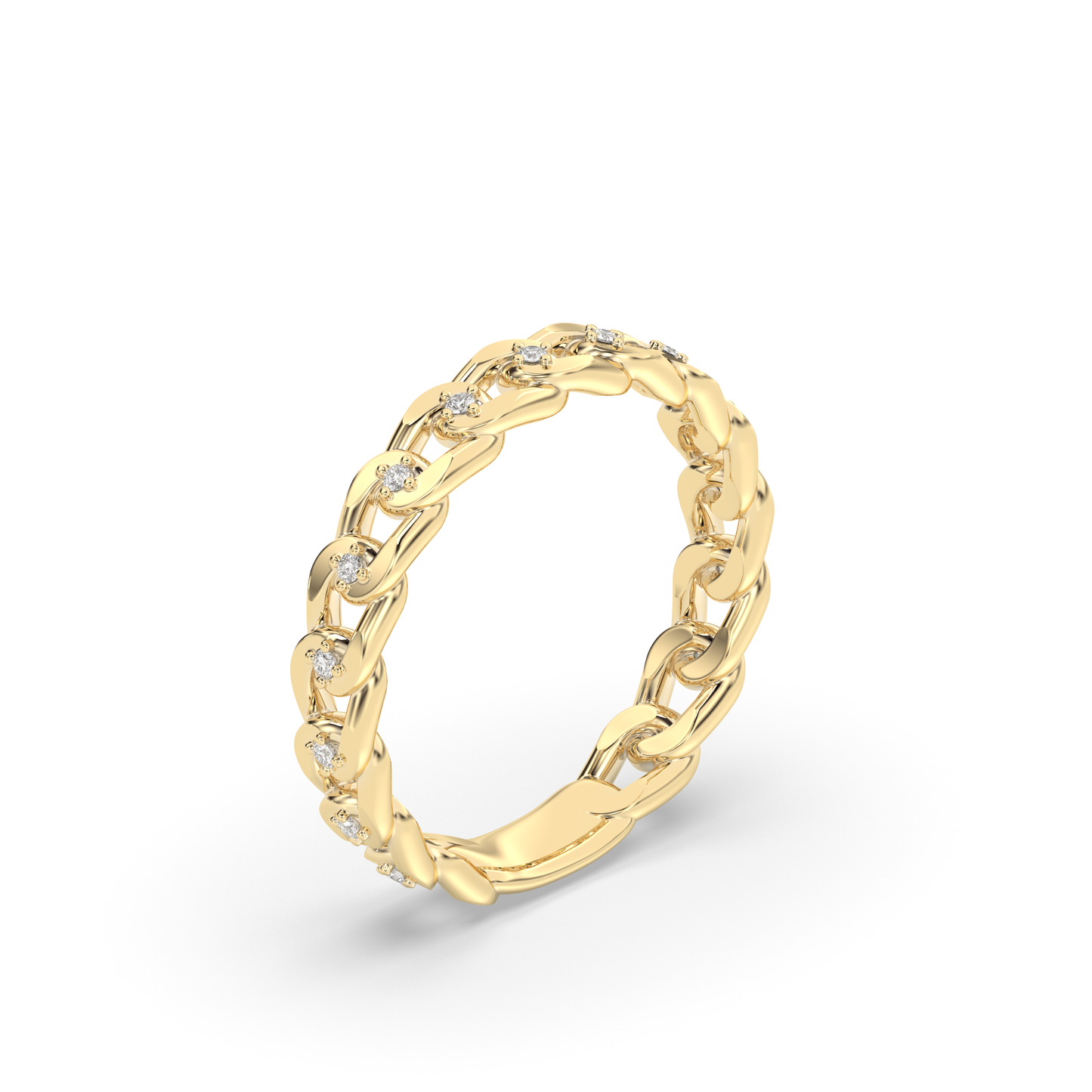 Starlight Chain Link Wedding Band Ring