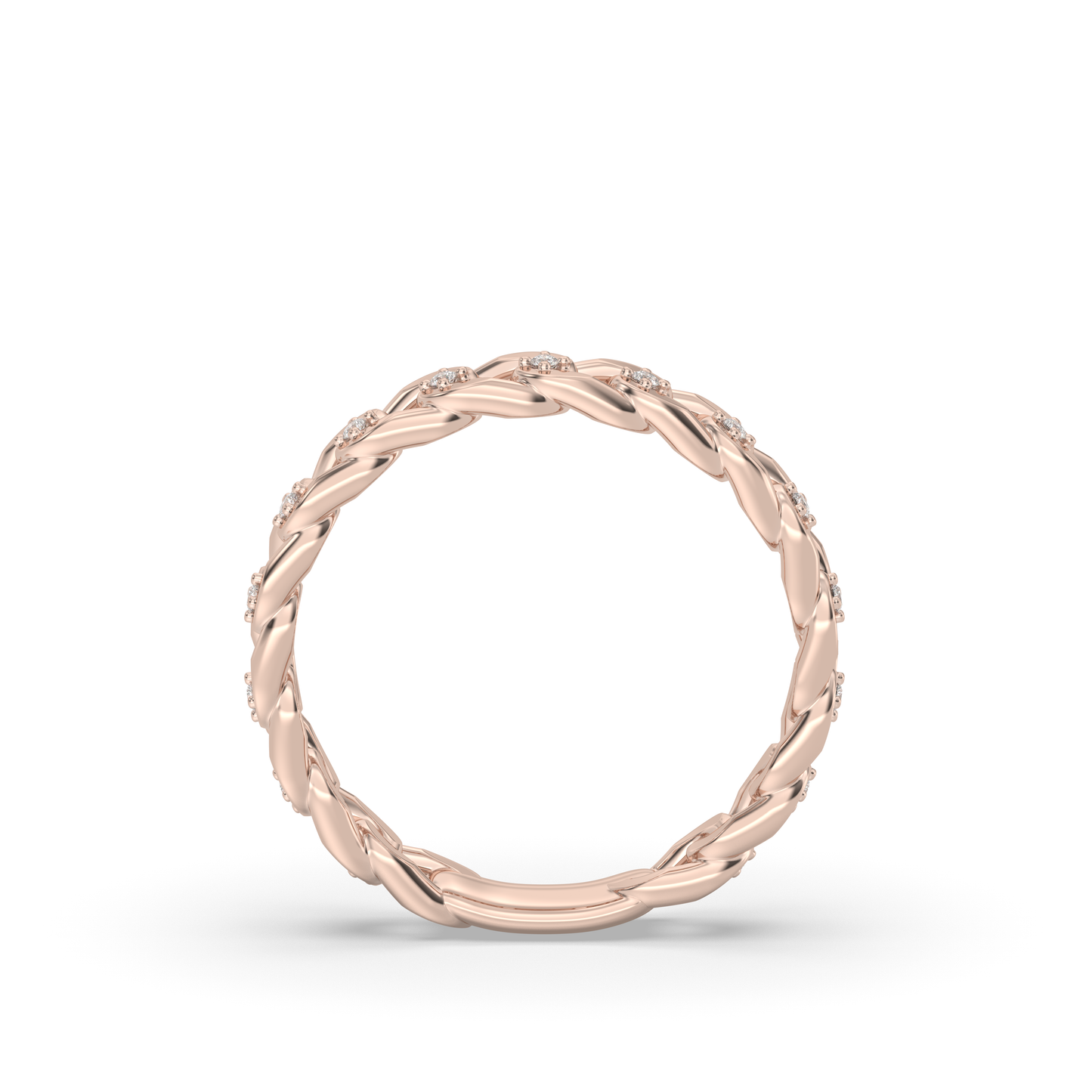 Starlight Chain Link Wedding Band Ring