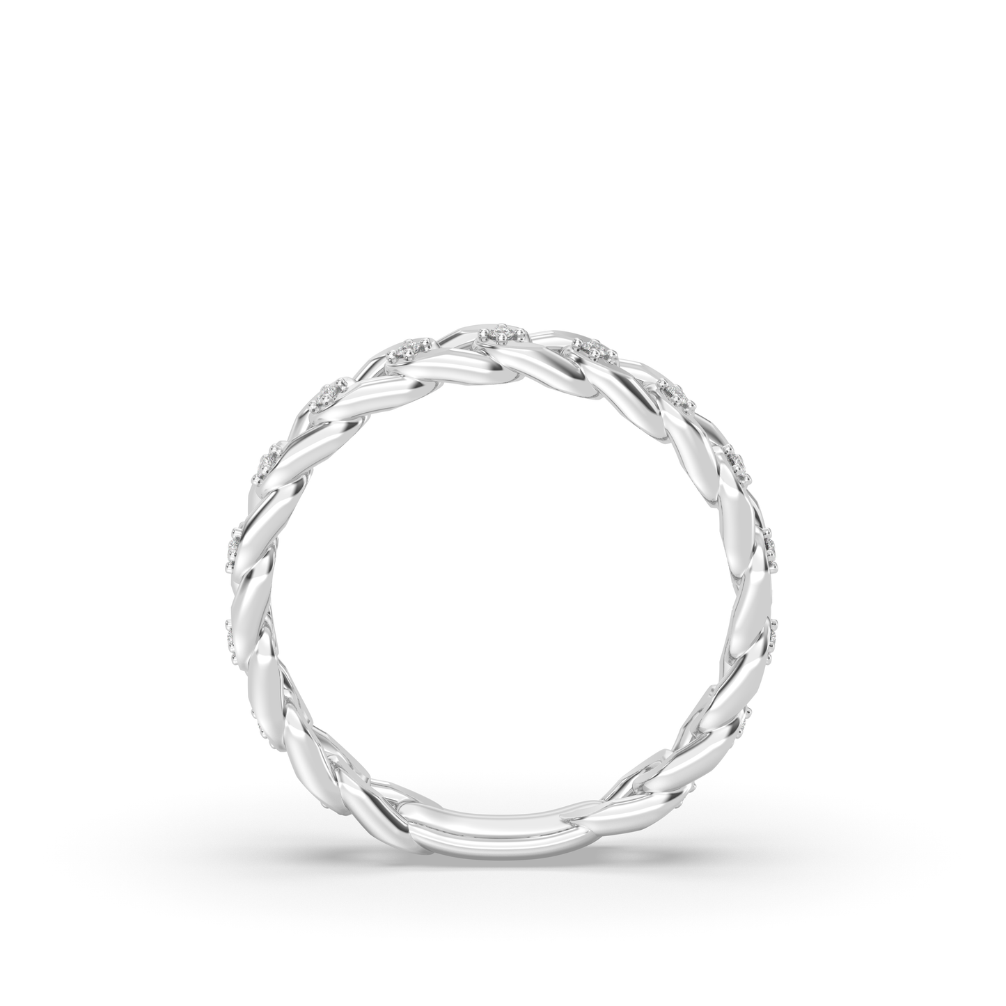 Starlight Chain Link Wedding Band Ring